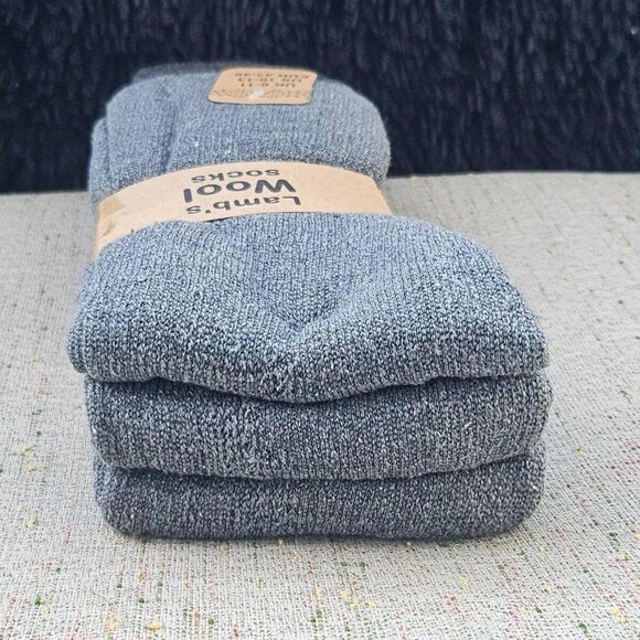 Lamb Wool Socks Gray Socks Set of 3 Socks Men Crew Socks New with tag Unbranded - Picture 6 of 10